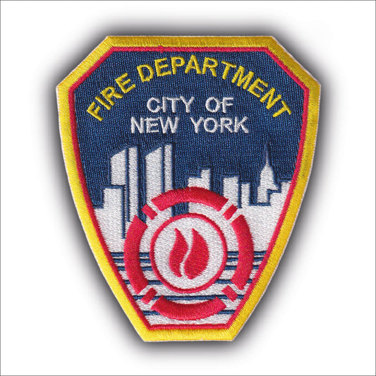 MAXIMUMPATCHES - Ecusson Patch Brodé Thermocollant - Dim: 9 cm x 7,8 cm - Pompiers New York Fire department Militaire Collection Cosplay
