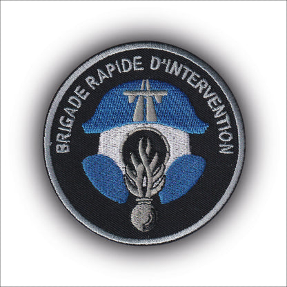 MAXIMUMPATCHES - Ecusson Patch Brodé Thermocollant - Diamètre 8 cm - Gendarme Gendarmerie Brigade Intervention Armée Militaire Cosplay Déguisement Airsoft