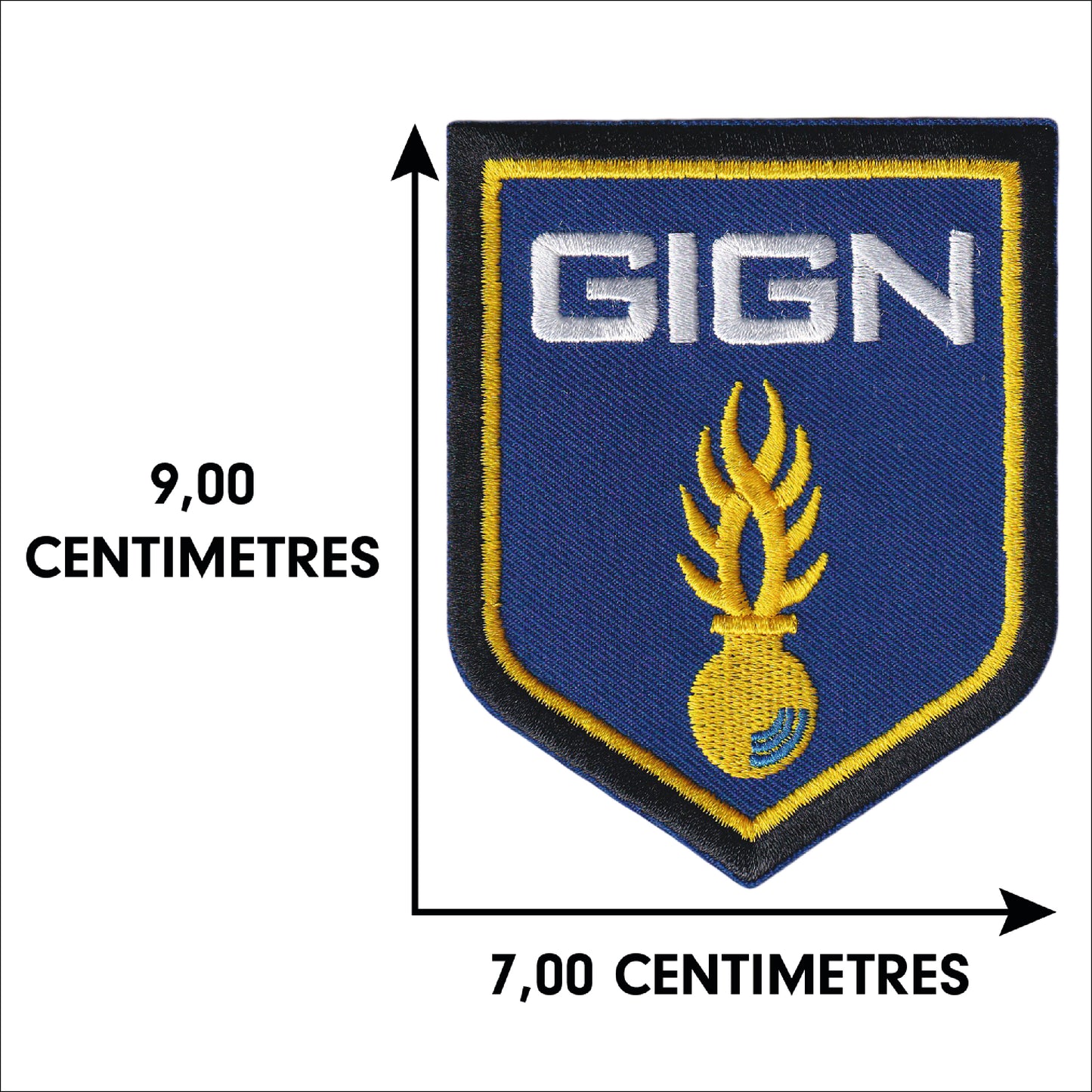 MAXIMUMPATCHES - Ecusson Patch Brodé Thermocollant - Dim: 9 cm x 7 cm - Gendarme Gendarmerie GIGN Armée Militaire Airsoft Cosplay Déguisement