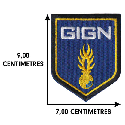 MAXIMUMPATCHES - Ecusson Patch Brodé Thermocollant - Dim: 9 cm x 7 cm - Gendarme Gendarmerie GIGN Armée Militaire Airsoft Cosplay Déguisement
