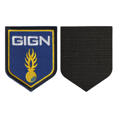 MAXIMUMPATCHES - Dim: 9 cm x 7 cm - Ecusson Patch Brodé Avec Scratch Cousu Au Dos + Carré Scratch a Coudre, Face Opposé Offerte/ Gendarme Gendarmerie GIGN Armée Militaire Airsoft Cosplay Déguisement