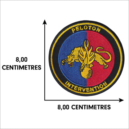 MAXIMUMPATCHES - Ecusson Patch Brodé Thermocollant - Diamètre 8 cm - Gendarme Gendarmerie Peloton Intervention Armée Militaire Cosplay Déguisement Airsoft