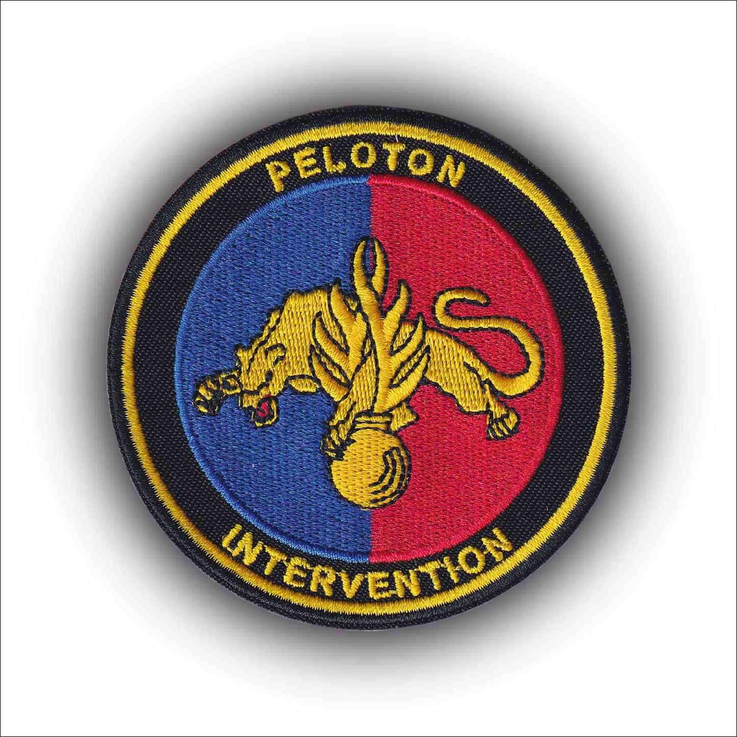 MAXIMUMPATCHES - Ecusson Patch Brodé Thermocollant - Diamètre 8 cm - Gendarme Gendarmerie Peloton Intervention Armée Militaire Cosplay Déguisement Airsoft