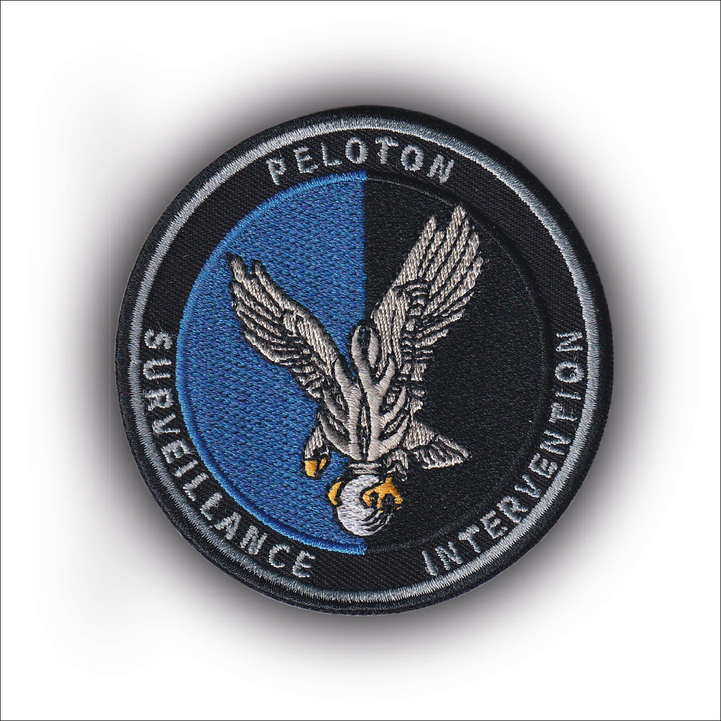 MAXIMUMPATCHES - Ecusson Patch Brodé Thermocollant - Diamètre 8 cm - Gendarme Gendarmerie Peloton surveillance Intervention Armée Militaire Cosplay Déguisement Airsoft