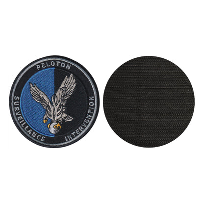 MAXIMUMPATCHES - Diamètre: 8 cm - Ecusson Patch Brodé Avec Scratch Cousu Au Dos + Carré Scratch a Coudre, Face Opposé Offerte/ Gendarme Gendarmerie Peloton surveillance Intervention Armée Militaire Cosplay Déguisement Airsoft