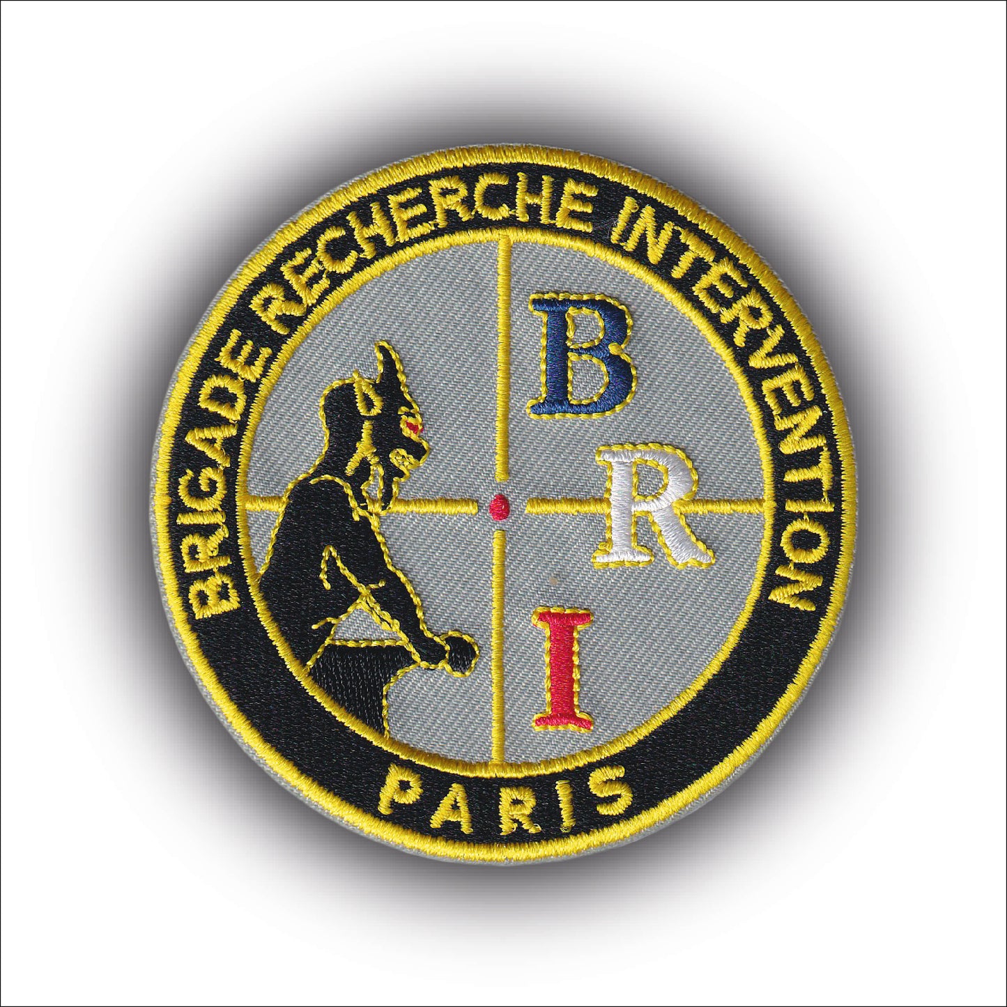 MAXIMUMPATCHES - Ecusson Patch Brodé Thermocollant - Diamètre 8 cm - Police Paris Brigade Intervention Armée Militaire Cosplay Déguisement Airsoft