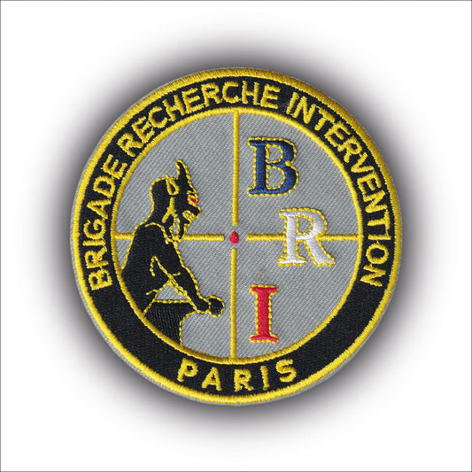 MAXIMUMPATCHES - Ecusson Patch Brodé Thermocollant - Diamètre 8 cm - Police Paris Brigade Intervention Armée Militaire Cosplay Déguisement Airsoft