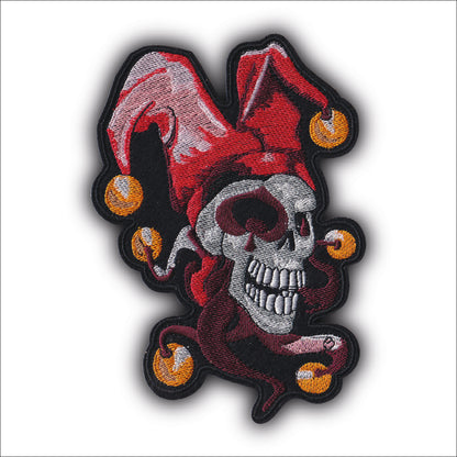MAXIMUMPATCHES - Ecusson Patch Brodé Thermocollant - Dimension: 15,5 cm x 11 cm - Joker Biker Motard Country Skull Crane Gothique Métal Hot Rod Rock Punk Usa