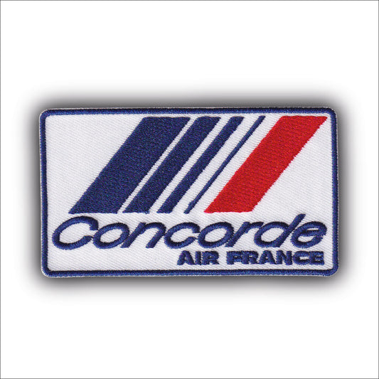 MAXIMUMPATCHES - Ecusson Patch Brodé Thermocollant - Dimension: 9 cm x 5 cm - Avion Supersonique France Concorde Collection Cosplay Pilote Combinaison