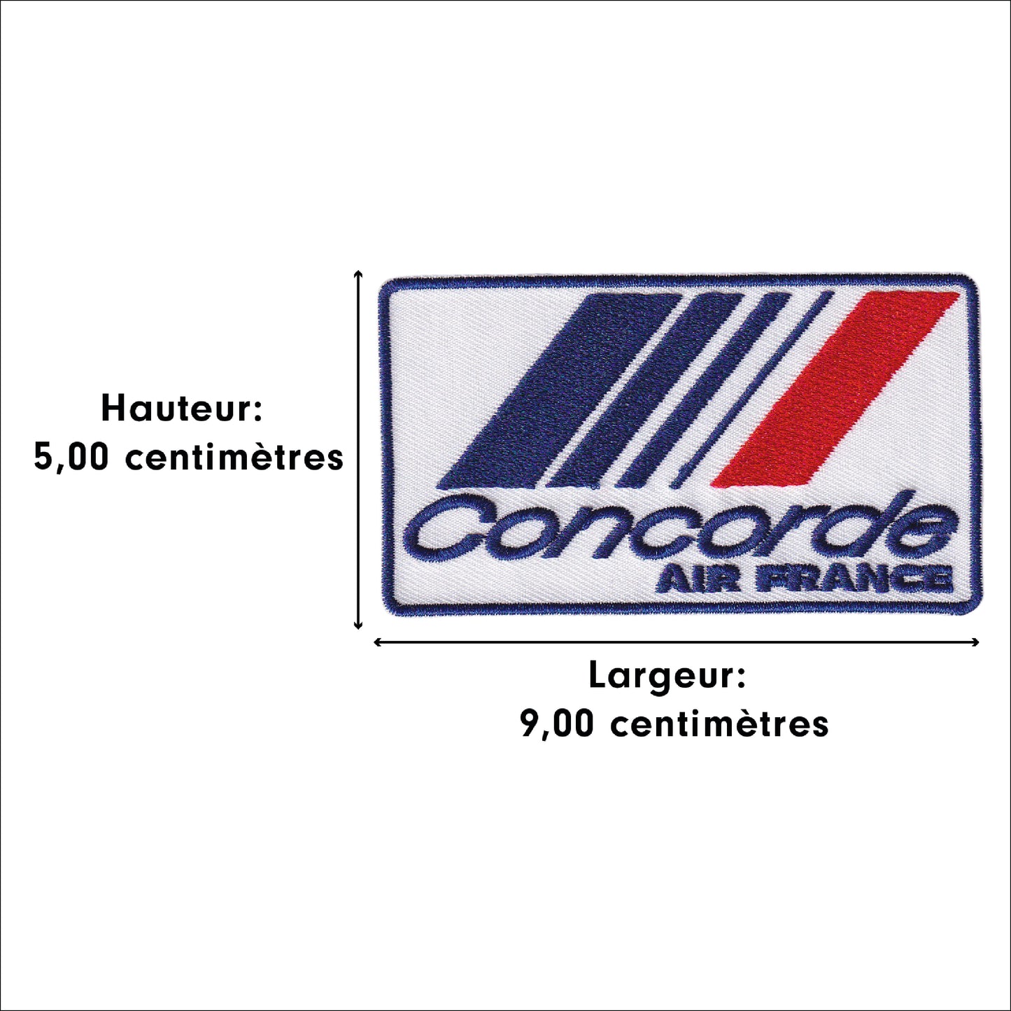 MAXIMUMPATCHES - Ecusson Patch Brodé Thermocollant - Dimension: 9 cm x 5 cm - Avion Supersonique France Concorde Collection Cosplay Pilote Combinaison