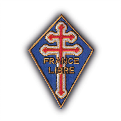 MAXIMUMPATCHES - Ecusson Patch Brodé Thermocollant - Dimension: 9 cm x 6,4 cm - France Libre Charles de Gaulle Résistance Guerre Militaire 2 eme Mondiale