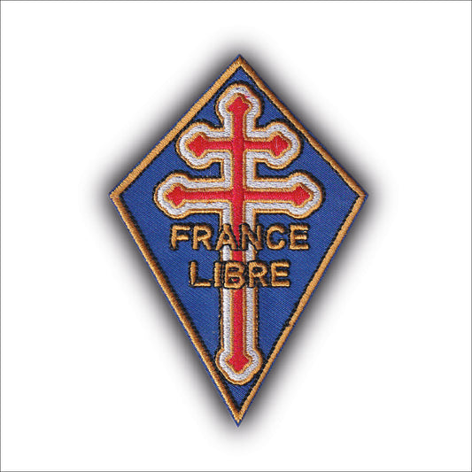 MAXIMUMPATCHES - Ecusson Patch Brodé Thermocollant - Dimension: 9 cm x 6,4 cm - France Libre Charles de Gaulle Résistance Guerre Militaire 2 eme Mondiale