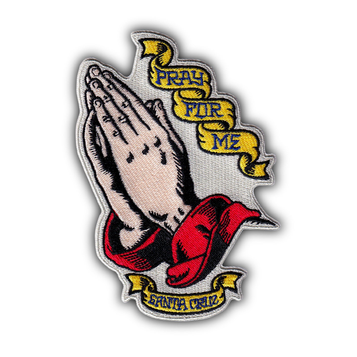 MAXIMUMPATCHES - Ecusson Thermocollant Brodé - 11,50 cm x 7,80 cm - Patch Santa Cruz Pray For Me