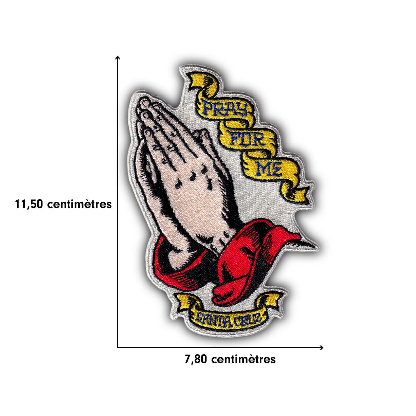 MAXIMUMPATCHES - Ecusson Thermocollant Brodé - 11,50 cm x 7,80 cm - Patch Santa Cruz Pray For Me