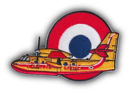 MAXIMUMPATCHES - Ecusson Thermocollant Brodé - 9,80 cm x 6,50 cm - Patch Sécurité Civile Avion Canadair