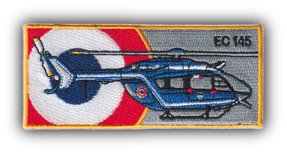 MAXIMUMPATCHES - Ecusson Thermocollant Brodé - 10 cm x 4,5 cm - Patch Hélicoptère Eurocoptère Ec145 Gendarmerie Nationale