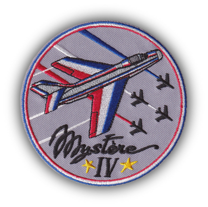 MAXIMUMPATCHES - Ecusson Thermocollant Brodé - Diamètre 9 cm - Patch Dassault Aviation Mystère 4 IV Armée Francaise Rafale Mirage