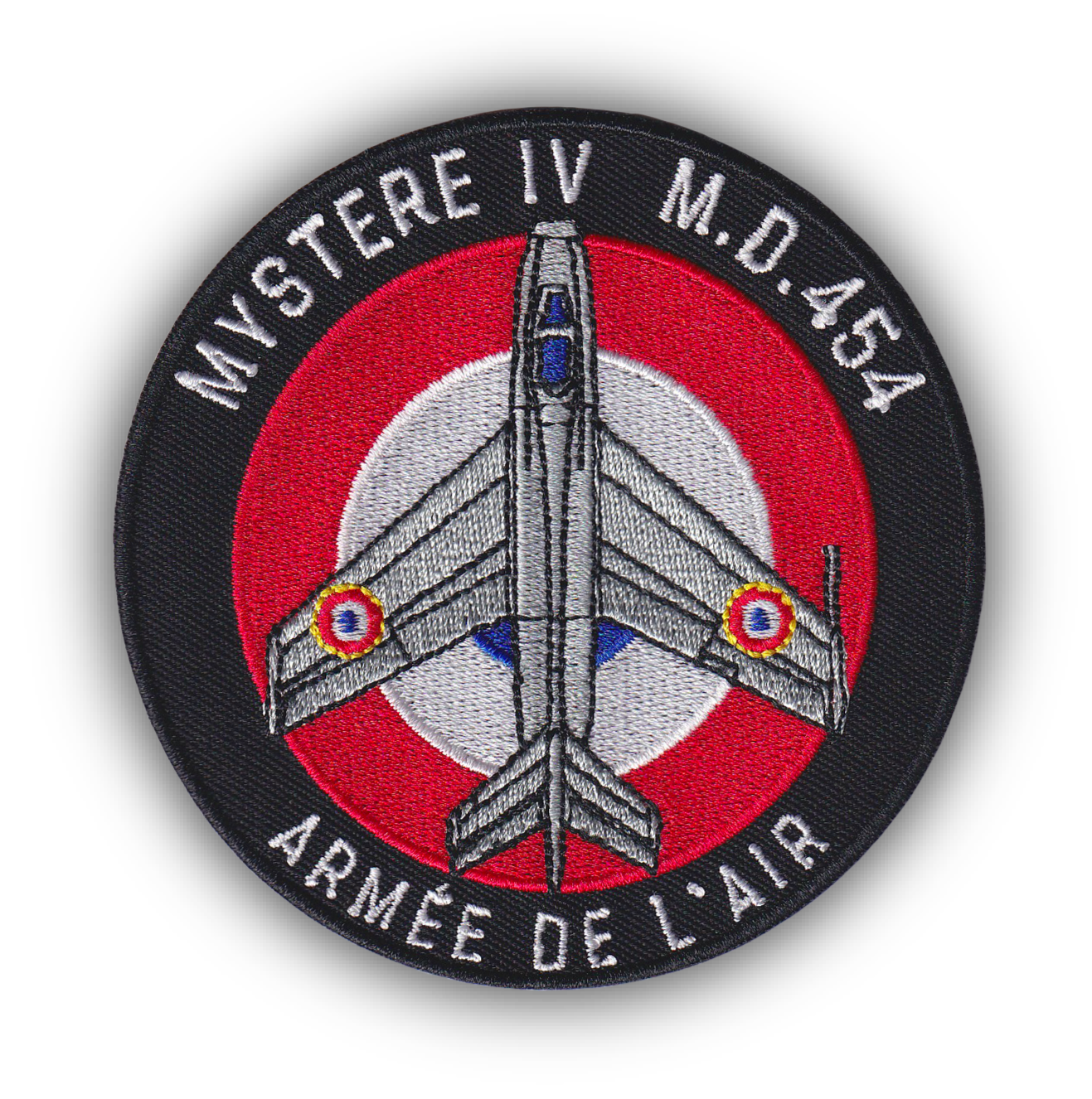 MAXIMUMPATCHES - Ecusson Thermocollant Brodé - Diamètre 9 cm - Patch Dassault Aviation Armée De L'Air Mystère 4 IV Rafale Mirage