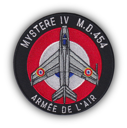 MAXIMUMPATCHES - Ecusson Thermocollant Brodé - Diamètre 9 cm - Patch Dassault Aviation Armée De L'Air Mystère 4 IV Rafale Mirage