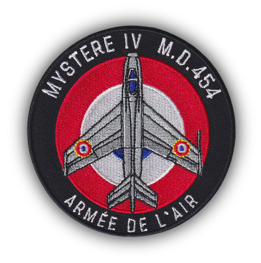 MAXIMUMPATCHES - Ecusson Thermocollant Brodé - Diamètre 9 cm - Patch Dassault Aviation Armée De L'Air Mystère 4 IV Rafale Mirage