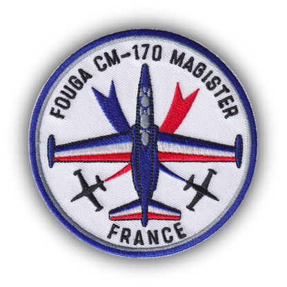 MAXIMUMPATCHES - Ecusson Thermocollant Brodé - Diamètre 9 cm - Patch Dassault Aviation Armée De L'Air Patrouille De France Fouga Magister