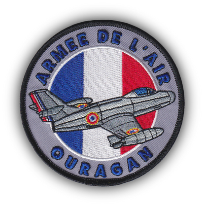 MAXIMUMPATCHES - Ecusson Thermocollant Brodé - Diamètre 9 cm - Dassault Aviation Armée De L'Air Ouragan Avion Rafale Mirage
