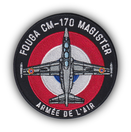 MAXIMUMPATCHES - Ecusson Thermocollant Brodé - Diamètre 9 cm - Dassault Aviation Armée De L'Air Fouga Magister Rafale Mirage