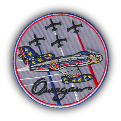 MAXIMUMPATCHES - Ecusson Thermocollant Brodé - Diamètre 9 cm - Patch Dassault Aviation Armée De L'Air Patrouille De France Ouragan Mirage Rafale