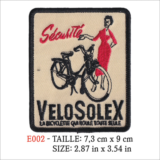 MAXIMUMPATCHES - Ecusson Patch Brodé Thermocollant - 7,3 cm x 9 cm - Cyclomoteur Vélomoteur Sécurité Vélosolex Femme