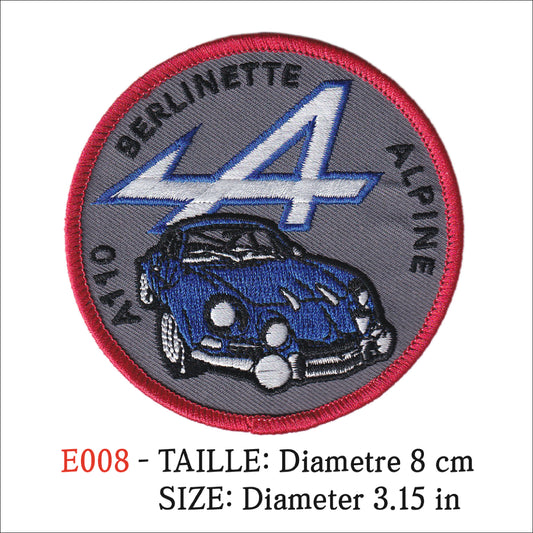 MAXIMUMPATCHES - Ecusson Patch Brodé Thermocollant - Diametre 8 cm - A110 Berlinette Voiture Automobile
