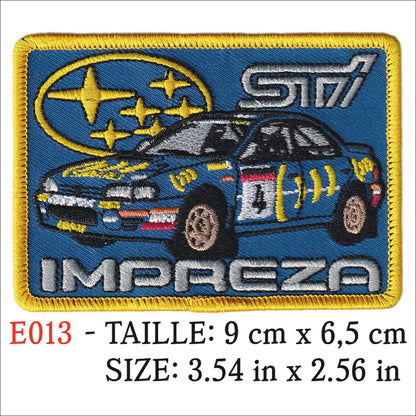 MAXIMUMPATCHES - Ecusson Patch Brodé Thermocollant - 9 cm x 6,5 cm - Impreza Sti Rallye Sport Course Automobile Voiture