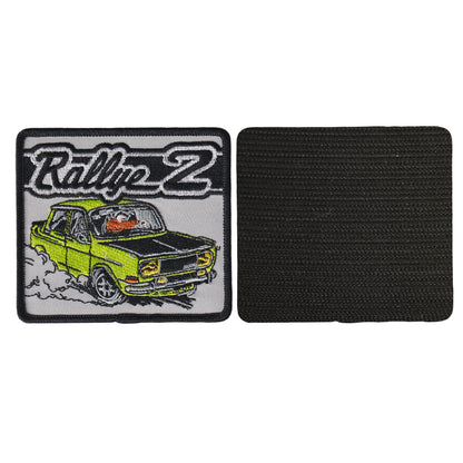 MAXIMUMPATCHES - Simca Rallye - 9 cm x 8 cm - Ecusson Patch Brodé Avec Scratch Cousu Au Dos + Carré Scratch A Coudre, Face Opposé 10 cm x 10 cm/Rallye 2 Srt Automobile France Course Circuit