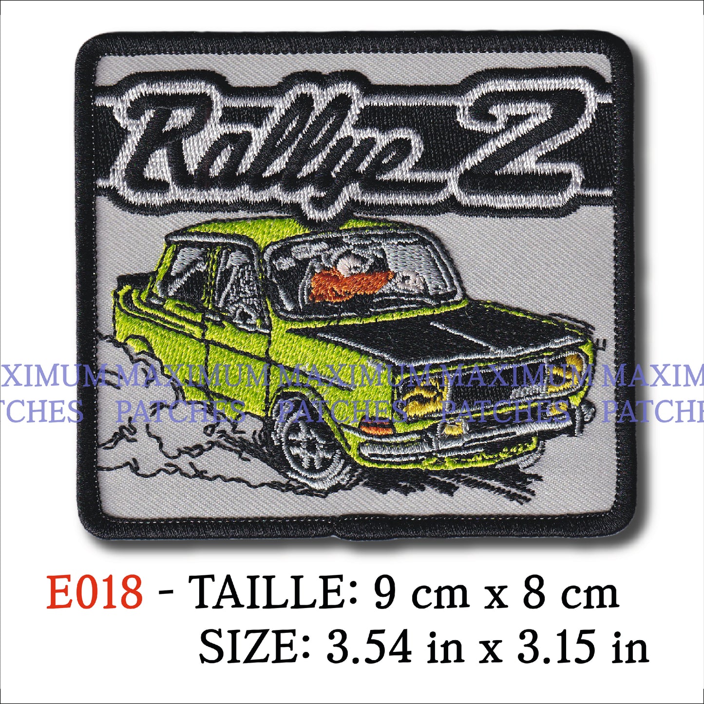 MAXIMUMPATCHES - Ecusson Patch Brodé Thermocollant - 9 cm x 8 cm - Rallye 2 Srt Automobile Voiture Course Circuit Sport Simca