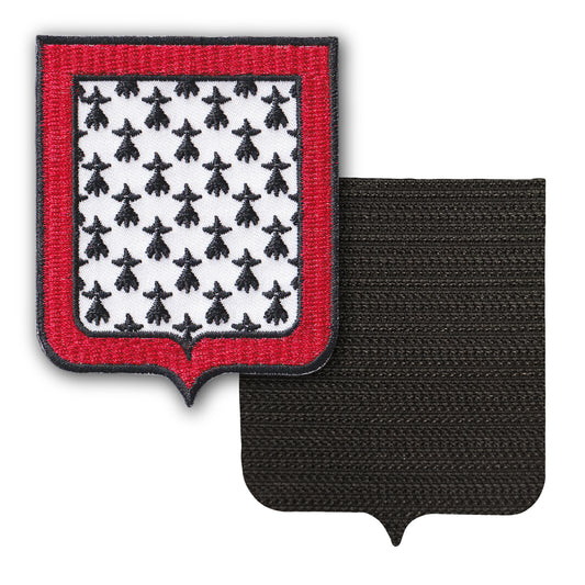 MAXIMUMPATCHES - Limousin - 6,5 cm x 8 cm - Ecusson Patch Brodé Avec Scratch Cousu Au Dos + Carré Scratch A Coudre, Face Opposé 10 cm x 10 cm Offert / Département Région Territoire France