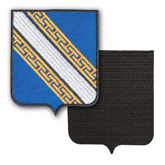 MAXIMUMPATCHES - Champagne - 6,5 cm x 8 cm - Ecusson Patch Brodé Avec Scratch Cousu Au Dos + Carré Scratch A Coudre, Face Opposé 10 cm x 10 cm Offert / Département Région Territoire France