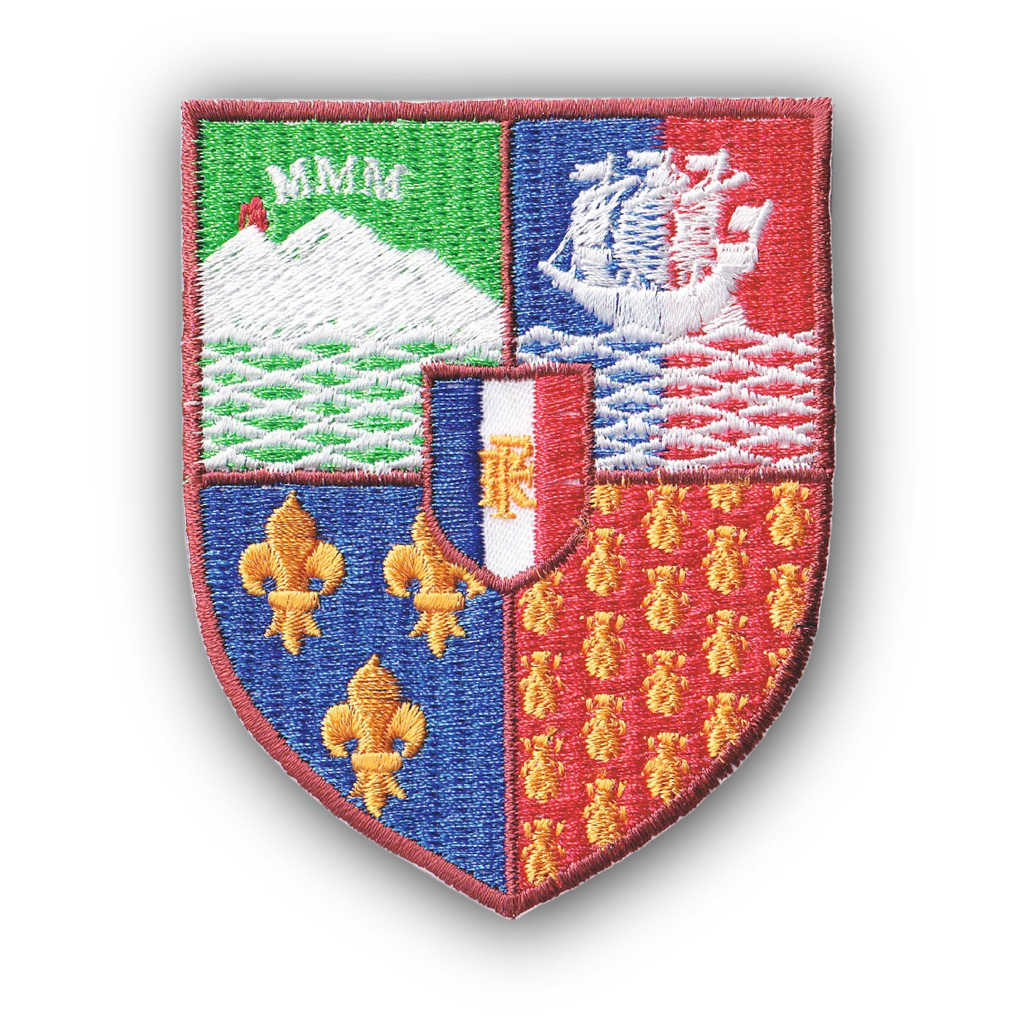 MAXIMUMPATCHES - Ecusson Patch Brodé Thermocollant - Département Région Territoire France - 6,5 cm x 8 cm - La réunion