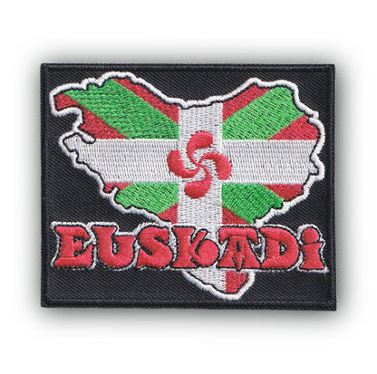 MAXIMUMPATCHES - Ecusson Patch Brodé Thermocollant - Blason Département Région Drapeau Basque Euskadi - 8 cm x 6,7 cm