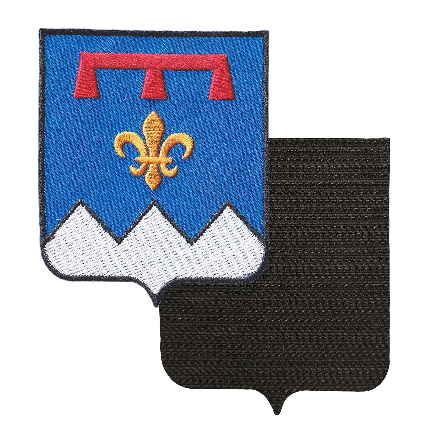 MAXIMUMPATCHES - 04 Alpes De Hautes Provence - 6,5 cm x 8 cm - Ecusson Patch Brodé Avec Scratch Cousu Au Dos + Carré Scratch A Coudre, Face Opposé 10 cm x 10 cm Offert / Département Région Territoire France
