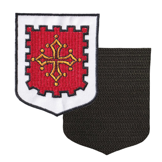 MAXIMUMPATCHES - 11 Aude - 6,5 cm x 8 cm - Ecusson Patch Brodé Avec Scratch Cousu Au Dos + Carré Scratch A Coudre, Face Opposé 10 cm x 10 cm Offert / Département Région Territoire France