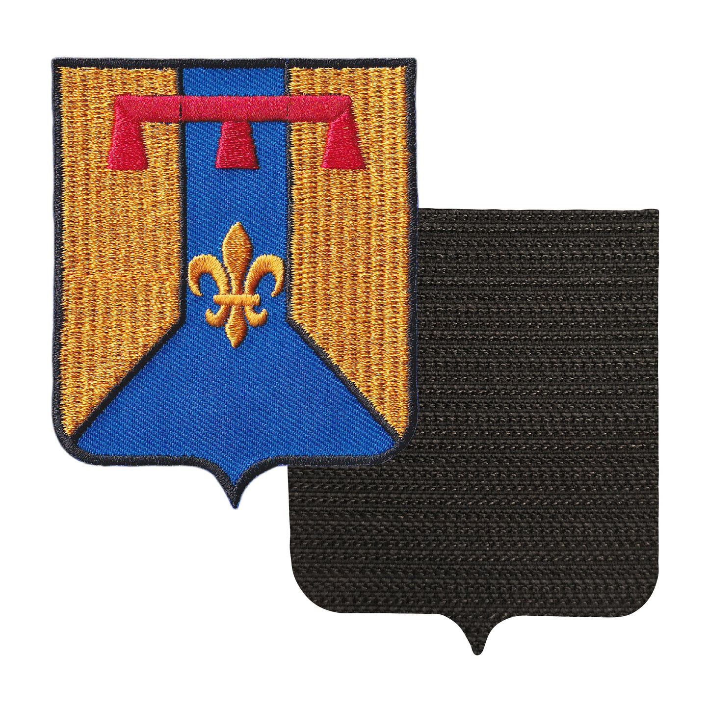 MAXIMUMPATCHES - 13 Bouches Du Rhône - 6,5 cm x 8 cm - Ecusson Patch Brodé Avec Scratch Cousu Au Dos + Carré Scratch A Coudre, Face Opposé 10 cm x 10 cm Offert / Département Région Territoire France