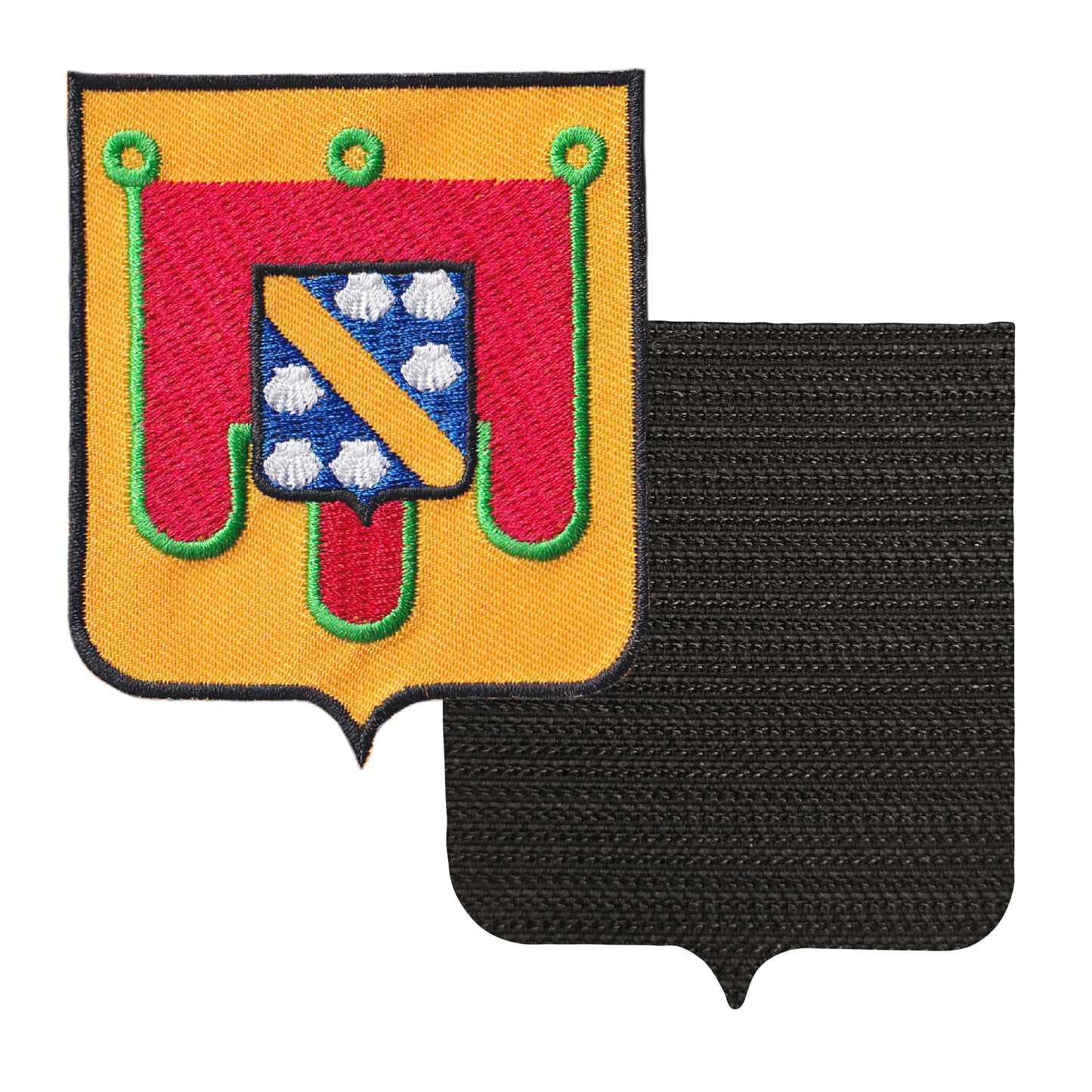 MAXIMUMPATCHES - 15 Cantal - 6,5 cm x 8 cm - Ecusson Patch Brodé Avec Scratch Cousu Au Dos + Carré Scratch A Coudre, Face Opposé 10 cm x 10 cm Offert / Département Région Territoire France