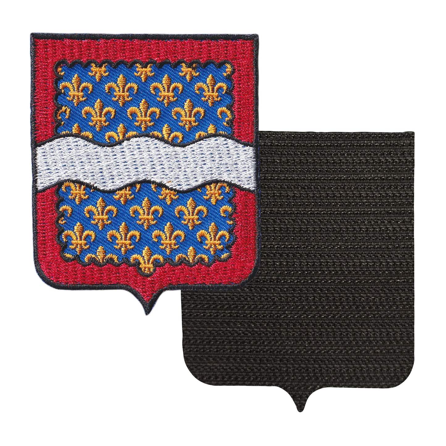 MAXIMUMPATCHES - 18 Cher - 6,5 cm x 8 cm - Ecusson Patch Brodé Avec Scratch Cousu Au Dos + Carré Scratch A Coudre, Face Opposé 10 cm x 10 cm Offert / Département Région Territoire France