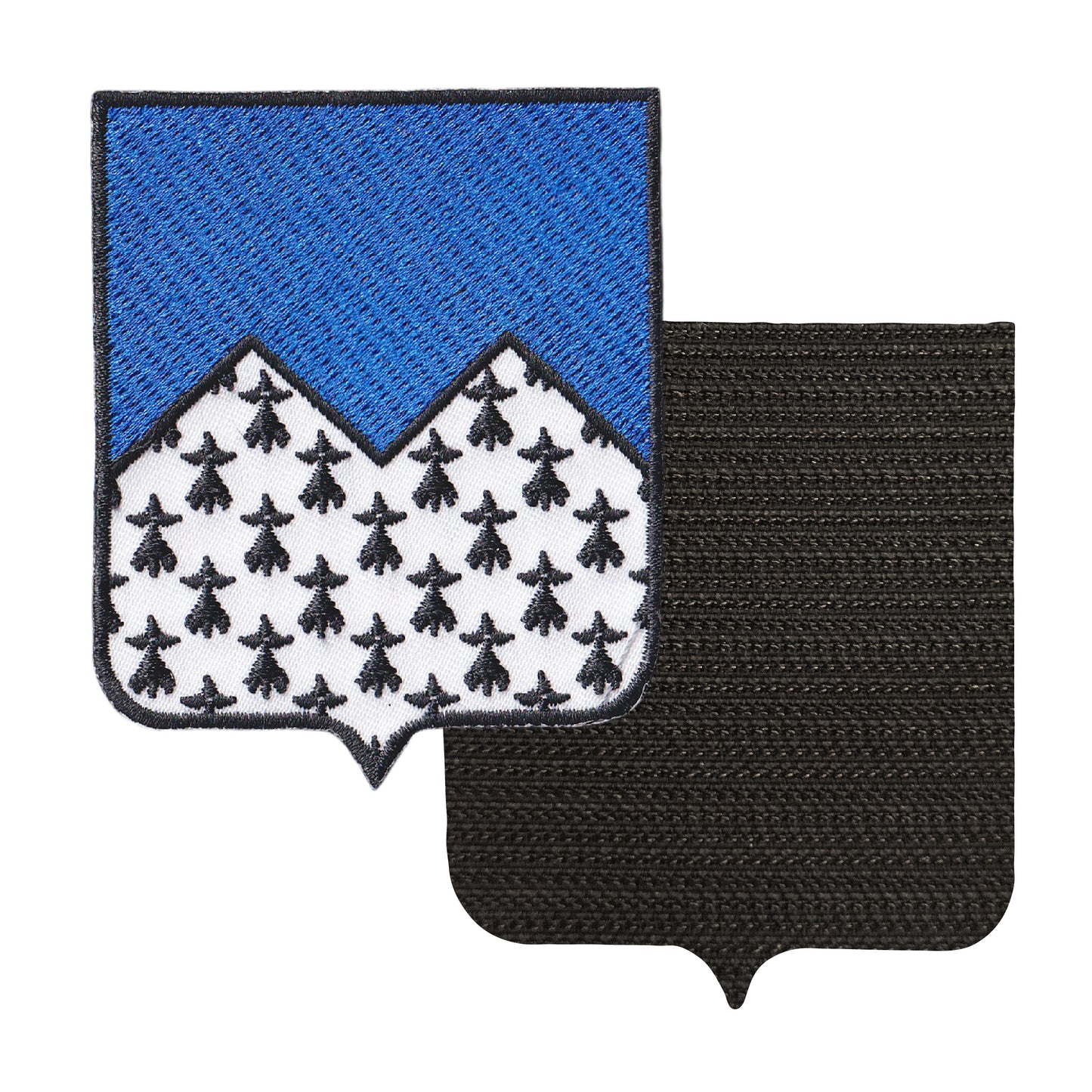 MAXIMUMPATCHES - 22 Côte D'Armor - 6,5 cm x 8 cm - Ecusson Patch Brodé Avec Scratch Cousu Au Dos + Carré Scratch A Coudre, Face Opposé 10 cm x 10 cm Offert / Département Région Territoire France