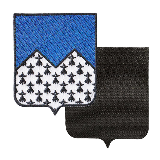 MAXIMUMPATCHES - 22 Côte D'Armor - 6,5 cm x 8 cm - Ecusson Patch Brodé Avec Scratch Cousu Au Dos + Carré Scratch A Coudre, Face Opposé 10 cm x 10 cm Offert / Département Région Territoire France