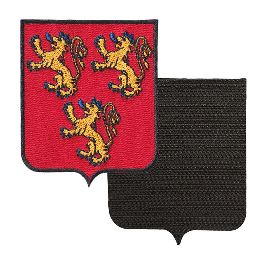 MAXIMUMPATCHES - 24 Dordogne - 6,5 cm x 8 cm - Ecusson Patch Brodé Avec Scratch Cousu Au Dos + Carré Scratch A Coudre, Face Opposé 10 cm x 10 cm Offert / Département Région Territoire France