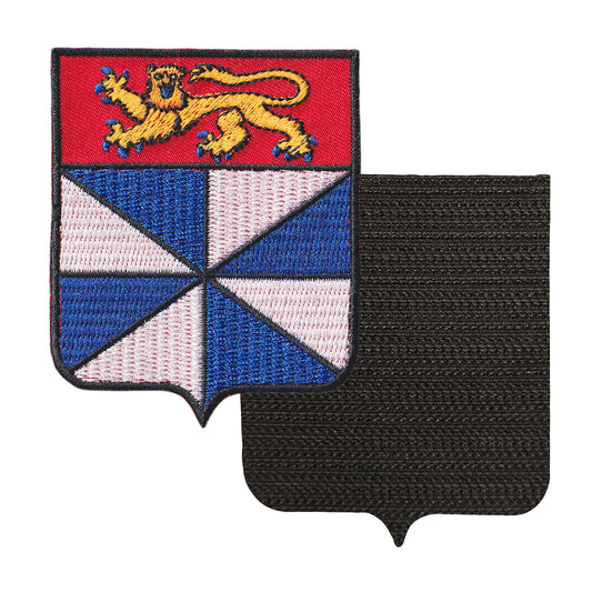 MAXIMUMPATCHES - 33 Gironde - 6,5 cm x 8 cm - Ecusson Patch Brodé Avec Scratch Cousu Au Dos + Carré Scratch A Coudre, Face Opposé 10 cm x 10 cm Offert / Département Région Territoire France
