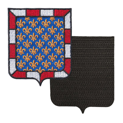 MAXIMUMPATCHES - 37 Indre Et Loire - 6,5 cm x 8 cm - Ecusson Patch Brodé Avec Scratch Cousu Au Dos + Carré Scratch A Coudre, Face Opposé 10 cm x 10 cm Offert / Département Région Territoire France