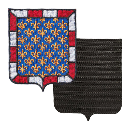 MAXIMUMPATCHES - 37 Indre Et Loire - 6,5 cm x 8 cm - Ecusson Patch Brodé Avec Scratch Cousu Au Dos + Carré Scratch A Coudre, Face Opposé 10 cm x 10 cm Offert / Département Région Territoire France