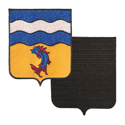 MAXIMUMPATCHES - 38 Isère - 6,5 cm x 8 cm - Ecusson Patch Brodé Avec Scratch Cousu Au Dos + Carré Scratch A Coudre, Face Opposé 10 cm x 10 cm Offert / Département Région Territoire France