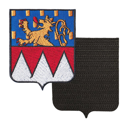 MAXIMUMPATCHES - 39 Jura - 6,5 cm x 8 cm - Ecusson Patch Brodé Avec Scratch Cousu Au Dos + Carré Scratch A Coudre, Face Opposé 10 cm x 10 cm Offert / Département Région Territoire France